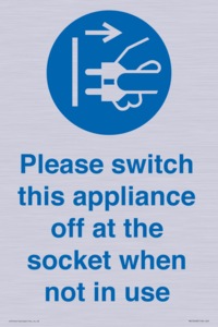 Please switch this appliance off at the socket when not in use